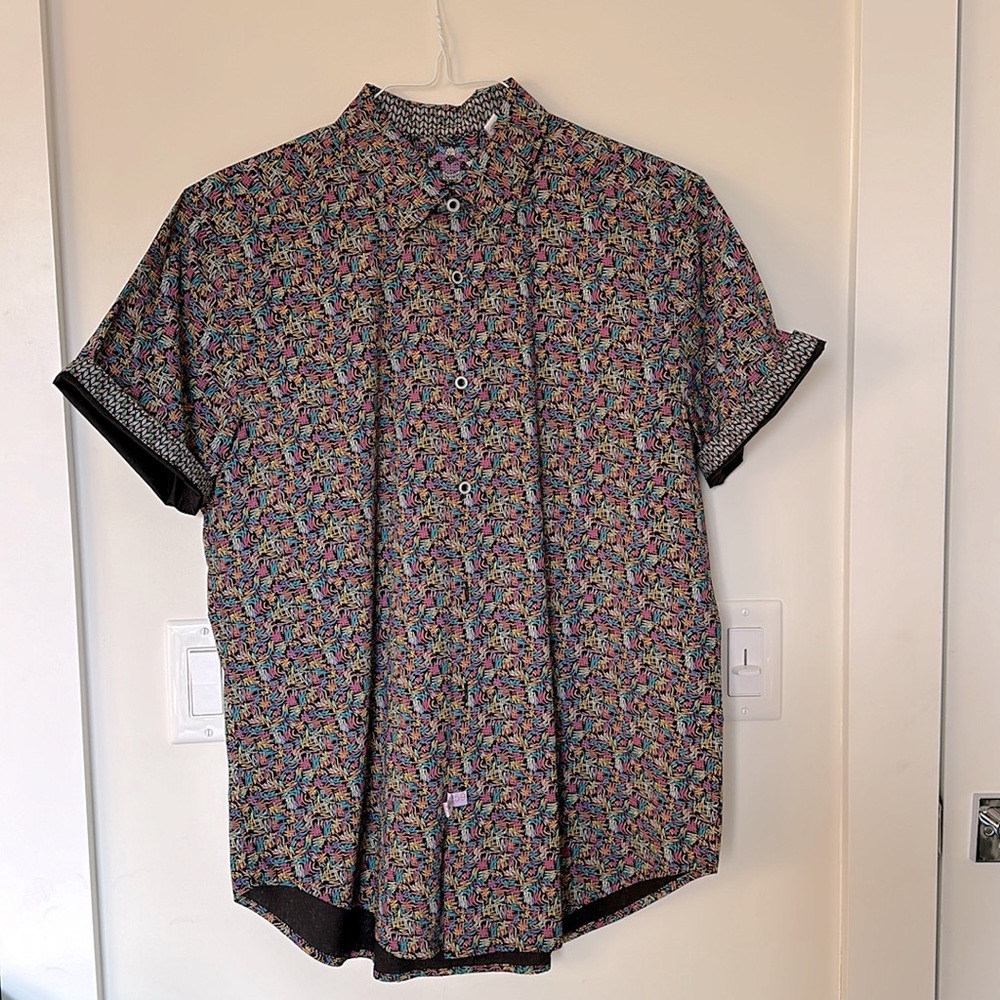 Robert Graham printed short sleeve shirt, Size M Classic Fit